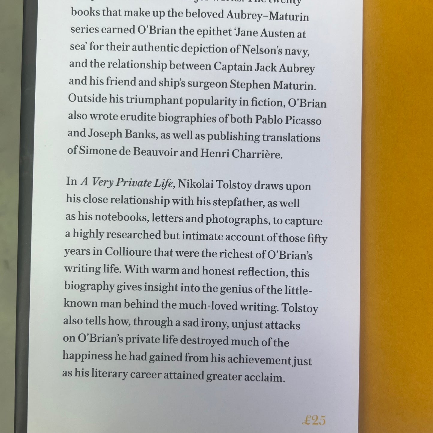 A VERY PRIVATE LIFE O'Brians Private Life Hardcover Biography By Nikolai Tolstoy