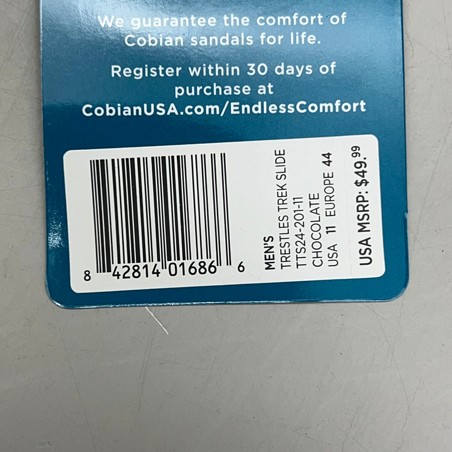 COBIAN Trestles Trek Slide EVA Top Sole Men's Sz 11, 44 Eu Chocolate TTS24-201-11