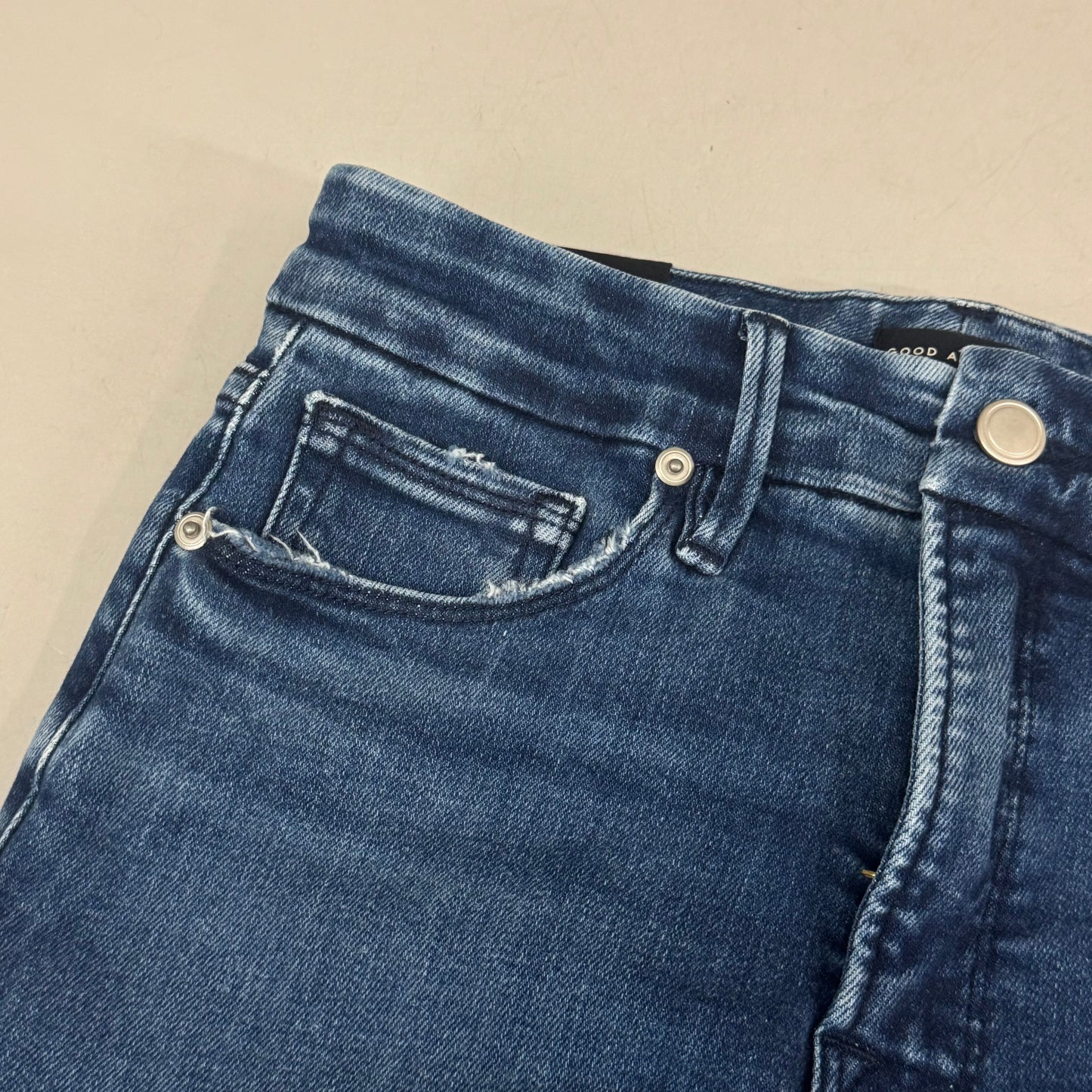 GOOD AMERICAN Good Legs Crop Mini Boot Jeans Women's Sz 4 Indigo891