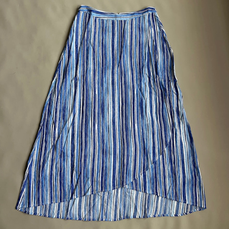 TOMMY BAHAMA Women's Divine Lines Maxi Skirt White Blue Boho Stripe Size 6 (New)