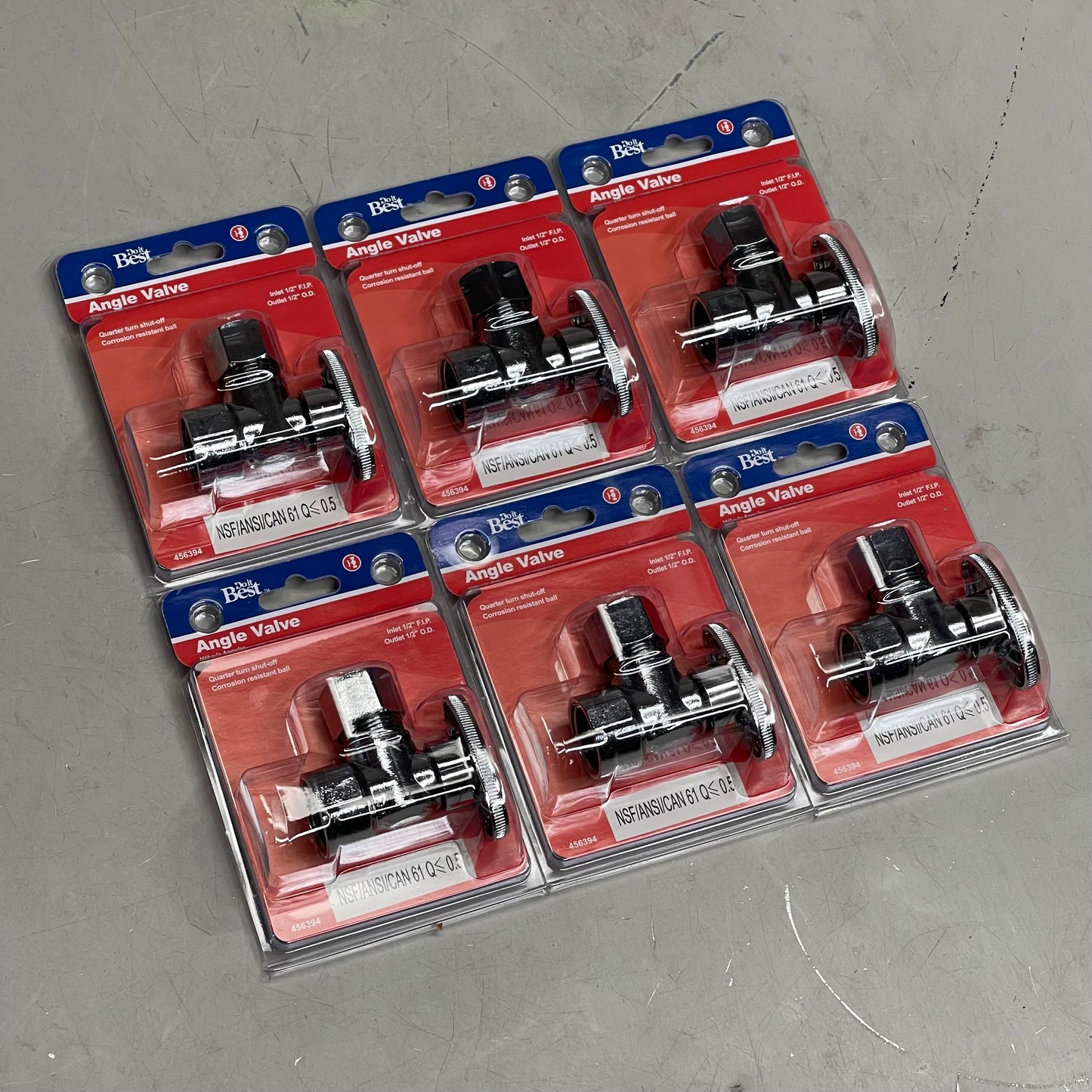 DO IT BEST (6 PACK) Quarter Turn Angle Valve 1/2" FIP x 1/2" OD 456394 DIB51-1PCLF