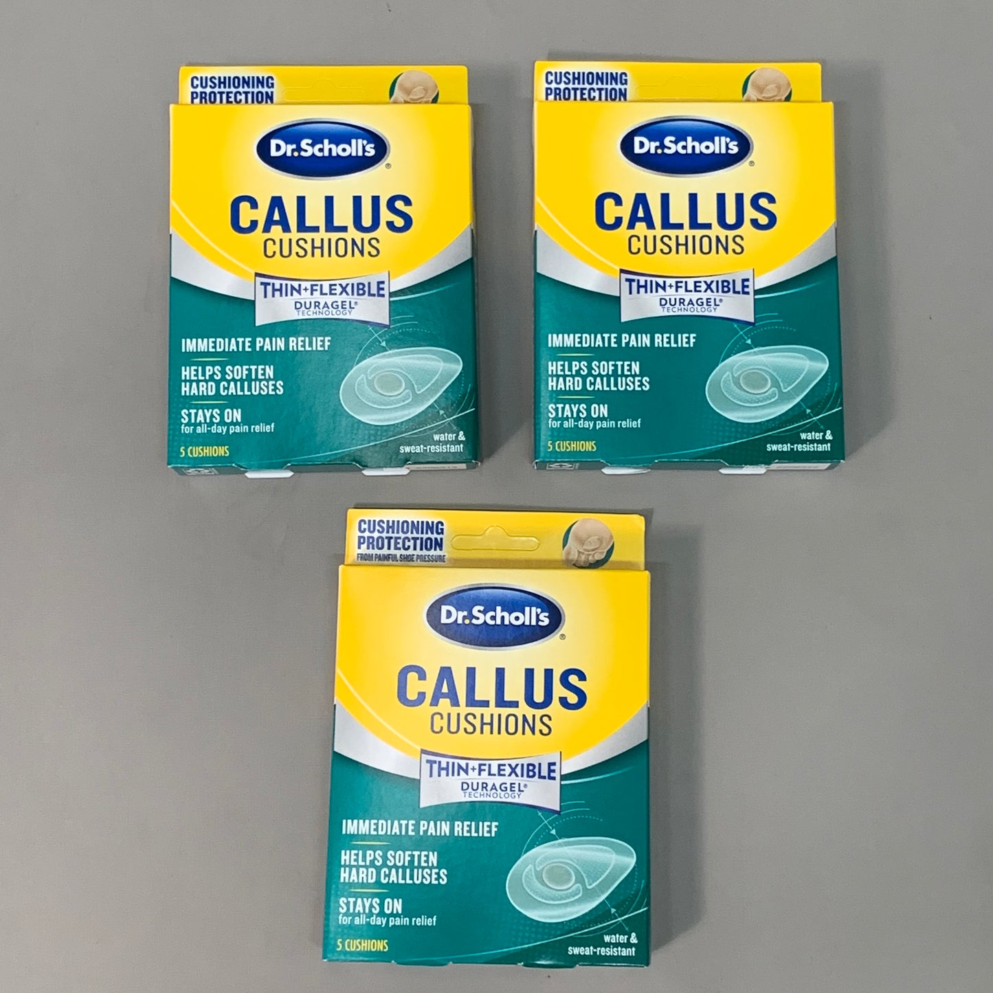 DR. SCHOLL'S 3-PACK! Callus Cushions Thin and Flexible Pain Relief Clear C0235 (New)