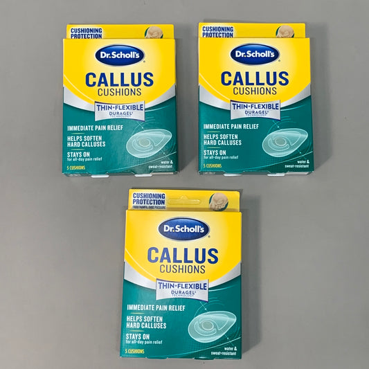 DR. SCHOLL'S 3-PACK! Callus Cushions Thin and Flexible Pain Relief Clear C0235 (New)