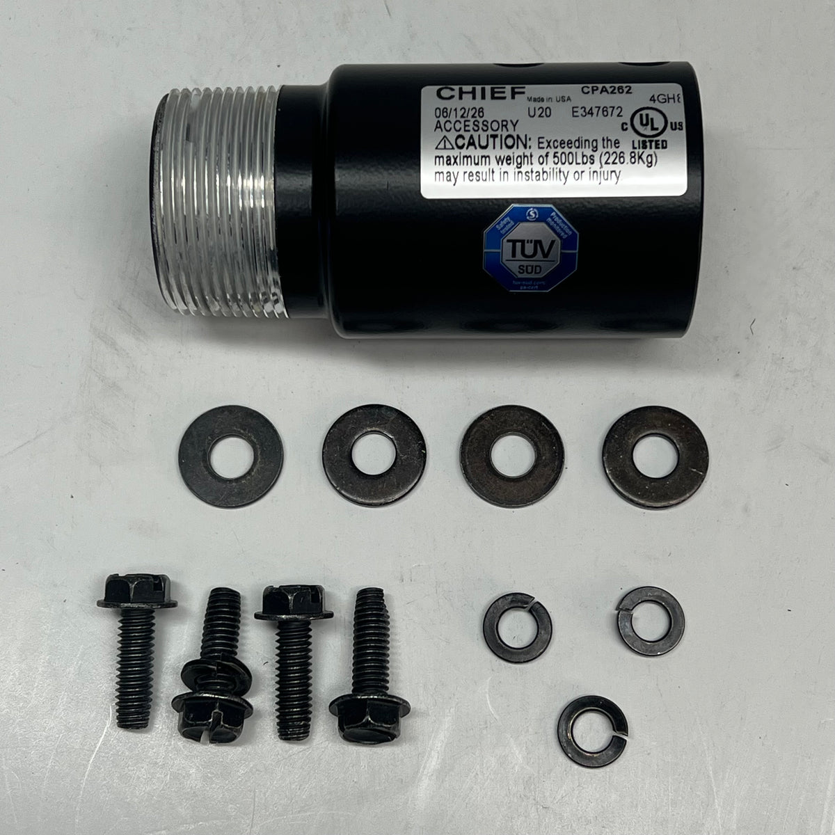CHIEF Pin Connection Coupler To Male Npt Adaptor Accessory Black CPA262
