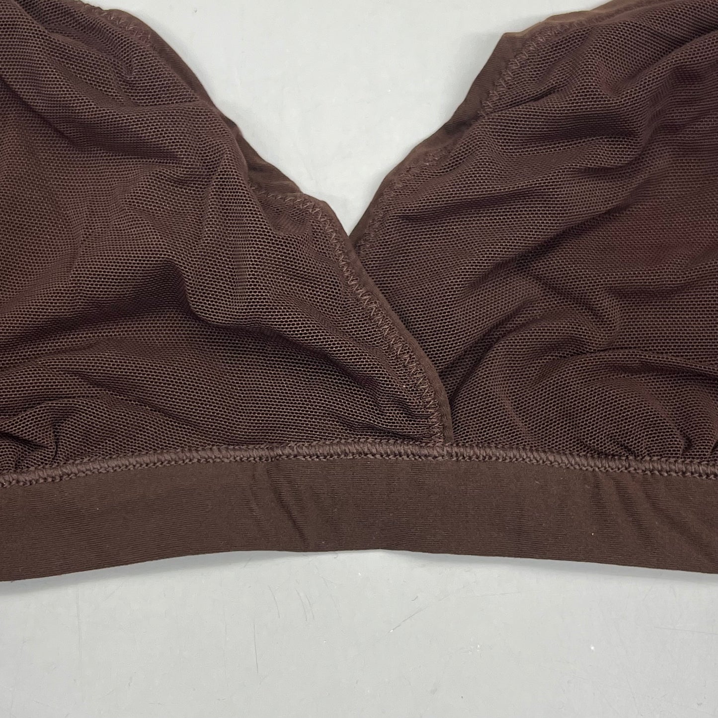 SKIMS Triangle Bralette 2-Ply Mesh w/ Supportive Stretch Women's Sz XL Cocoa