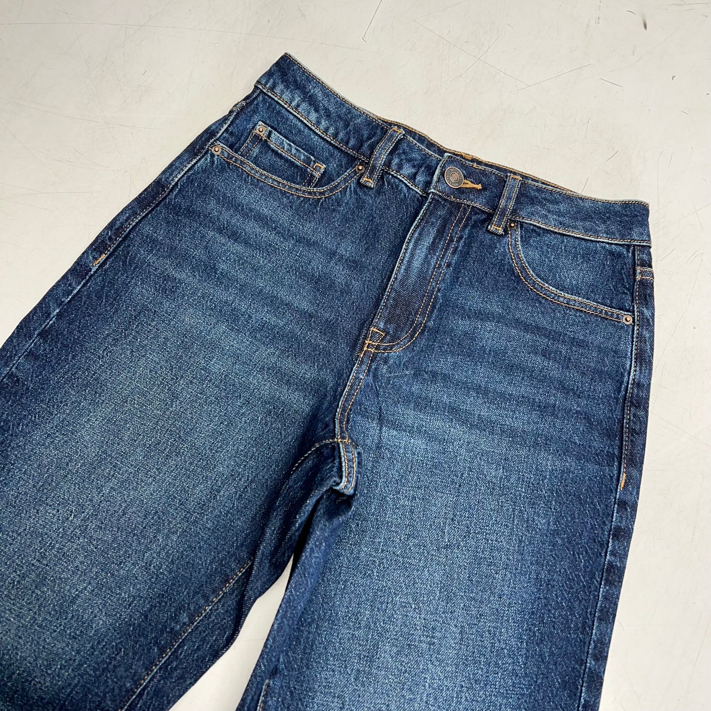 RW & CO High Rise Straight Leg Jeans Women's Sz 26 Dark Blue Wash 487897