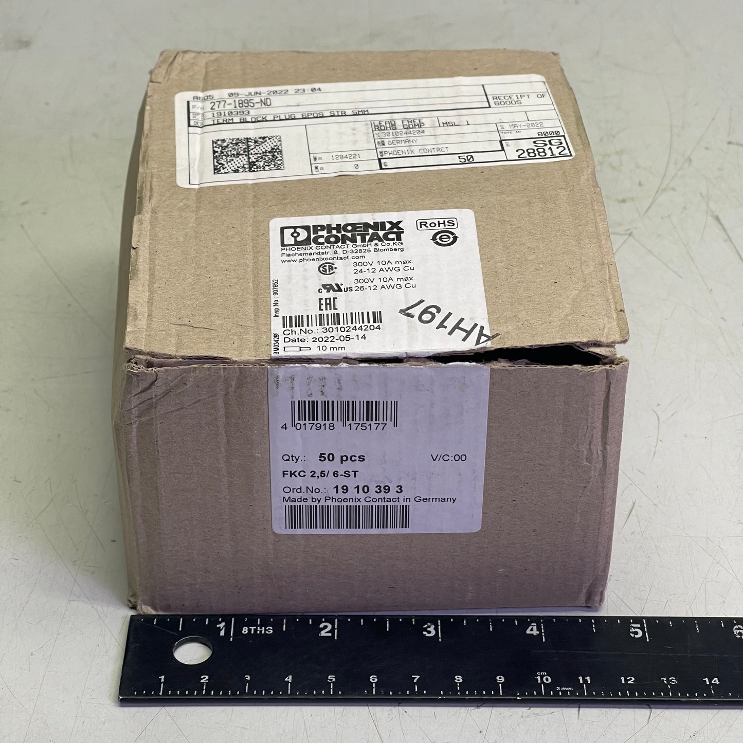 PHOENIX CONTACT (50 PACK) FKC 2,5/6-ST Pluggable Terminal Block Green 1910393