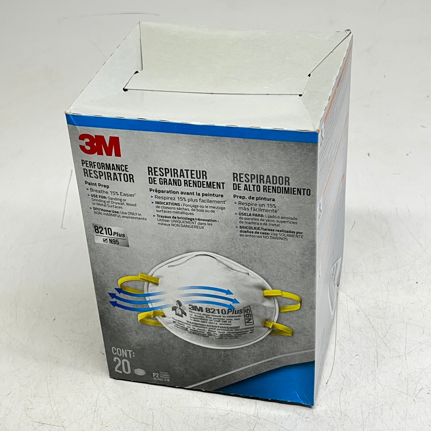 3M (4 PACK, 20 EACH) N95 Particulate Respirator 8210 Plus For Paint 8210PP20