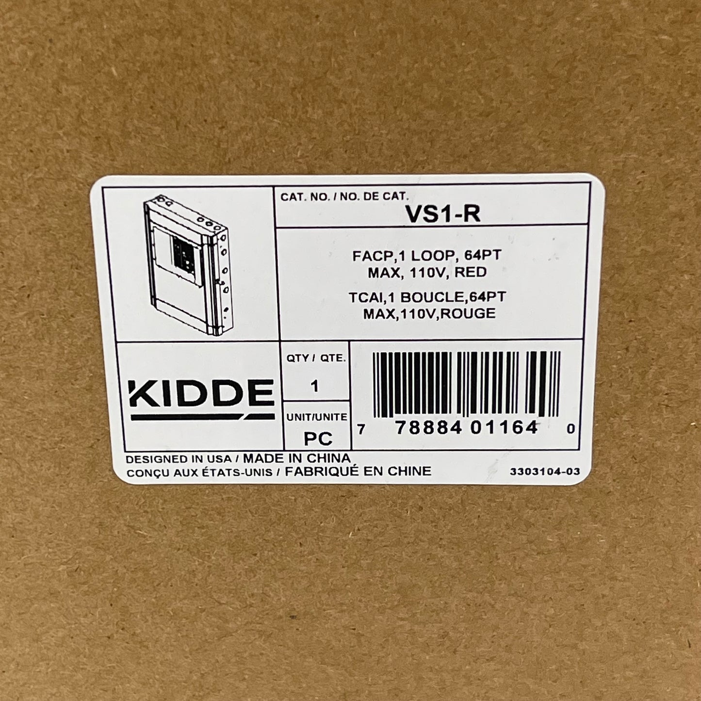 KIDDIE Intelligent Fire Alarm System W/ 64 Point Loop Installed 110V Red VS1-R