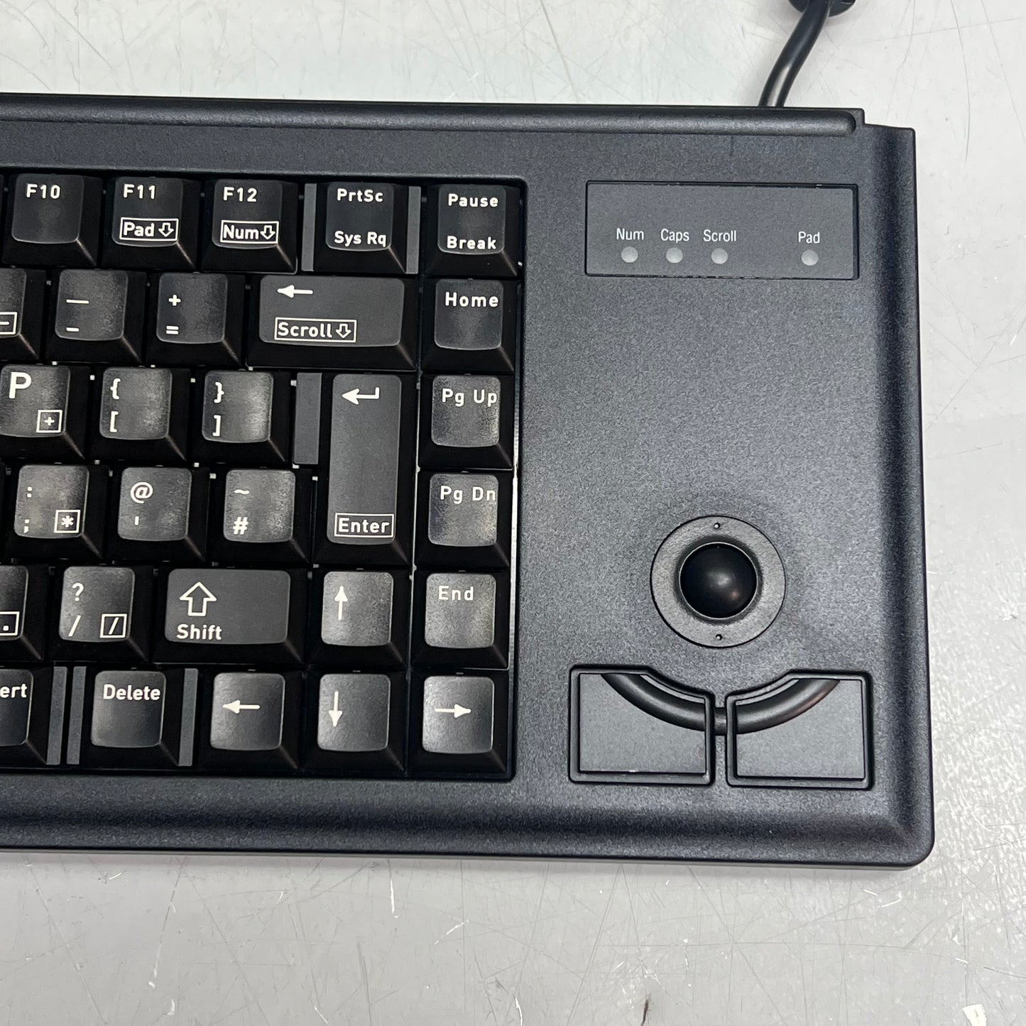 CHERRY Compact Keyboard W/ Trackball & Mouse Buttons 83 Key  Black G84-4400