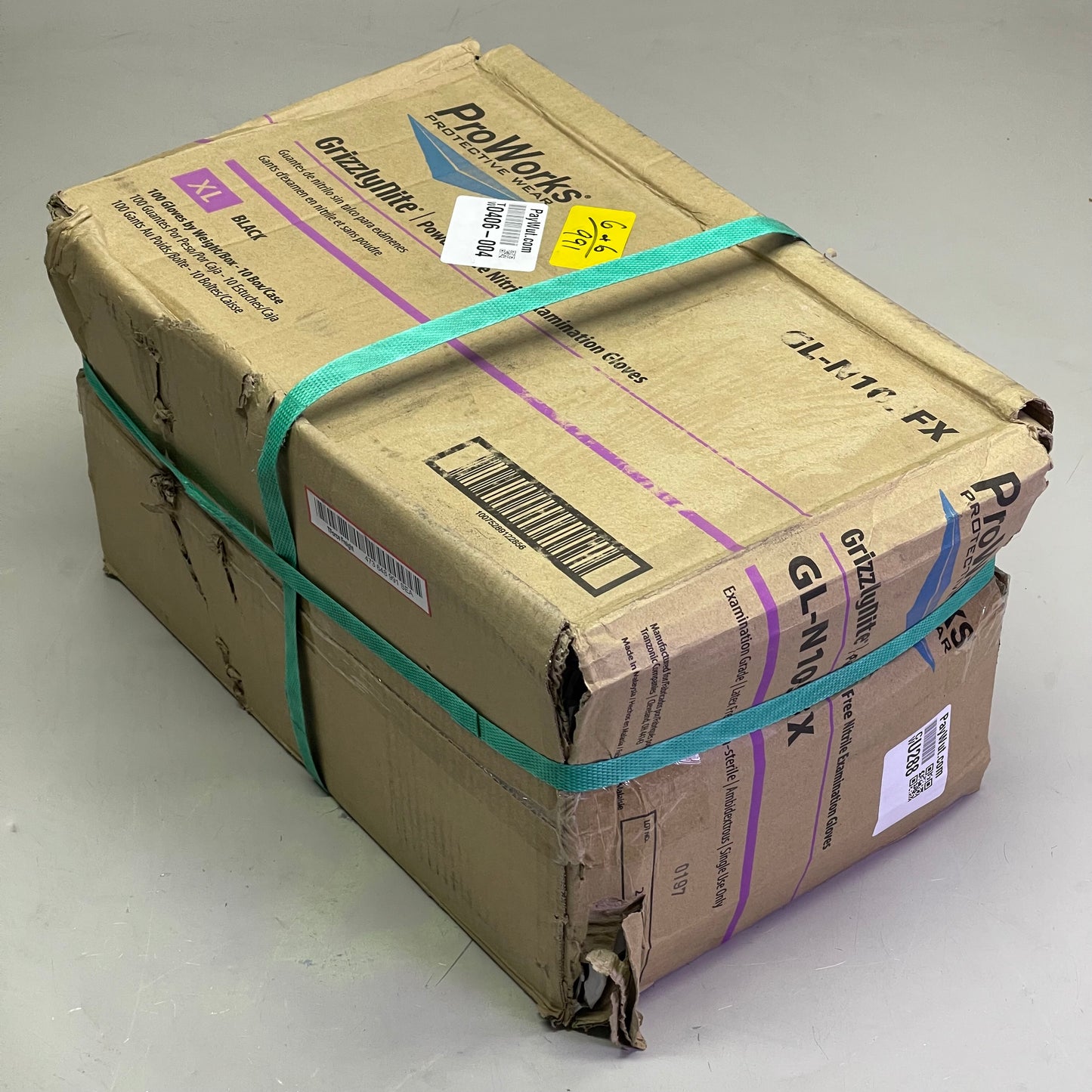 PROWORKS (1000 PACK) GrizzlyNite Powder Free Nitrile Examination Gloves XL Black GL-N105FX