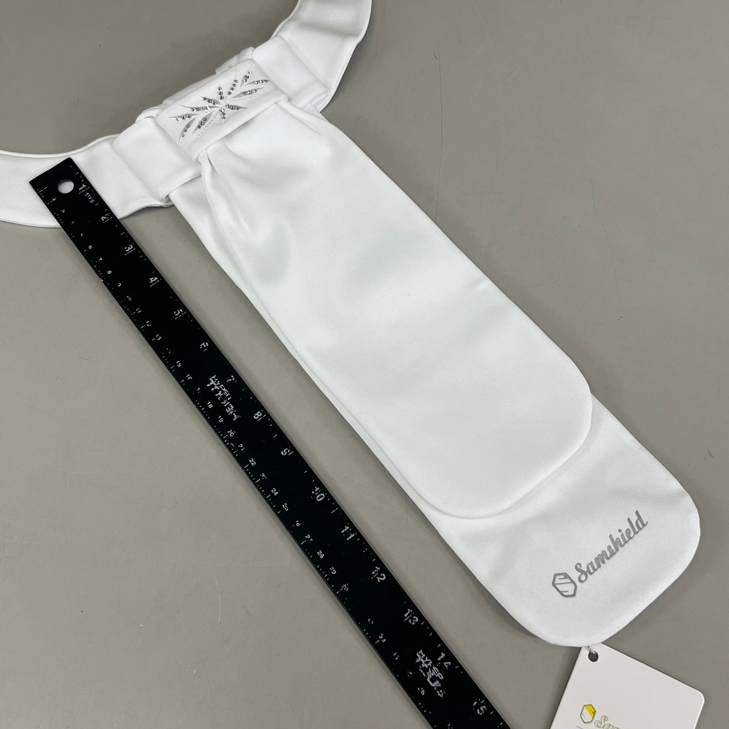 SAMSHIELD Plastron Flower Equestrian Riding Tie Women's Sz XS/S Holo White