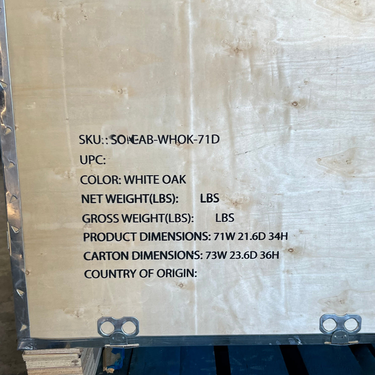 CANITIES Double Sink All Wood Vanity - Cabinet Only Sz 71"L x 22"W x 34"H Sonoma Oak CAB-WHOK-71D