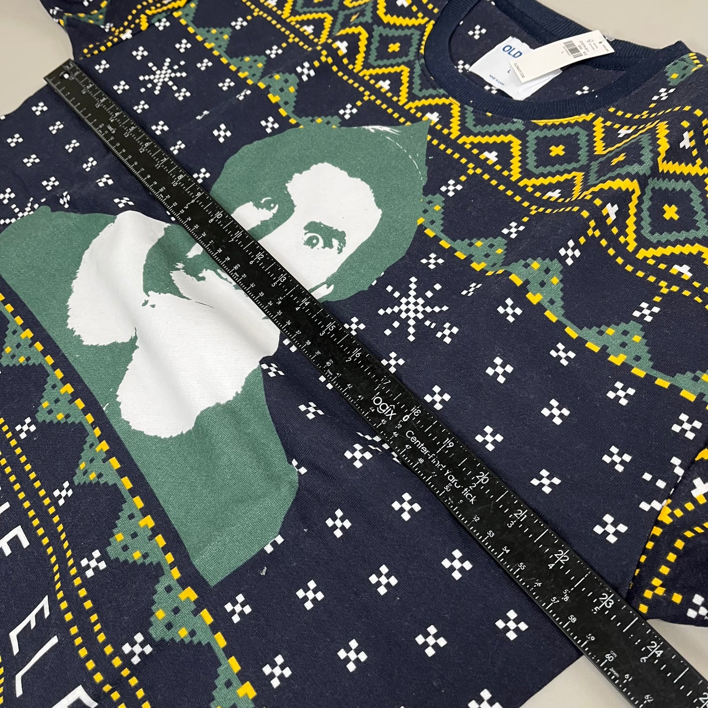 OLD NAVY Men's Christmas Holiday Buddy the Elf Crewneck Sweatshirt Sz L Navy/Green 572579-00-1