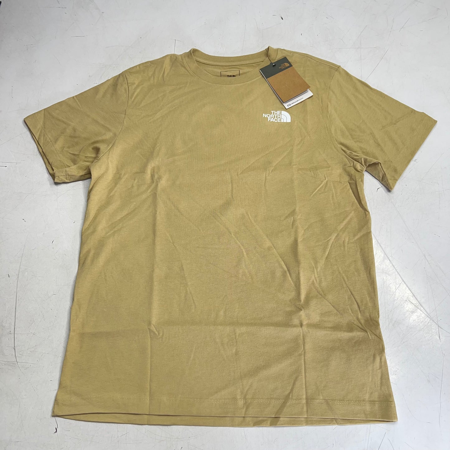 THE NORTH FACE Evolution Box NSE Regular Short Sleeve Men's Sz M Khaki Stone