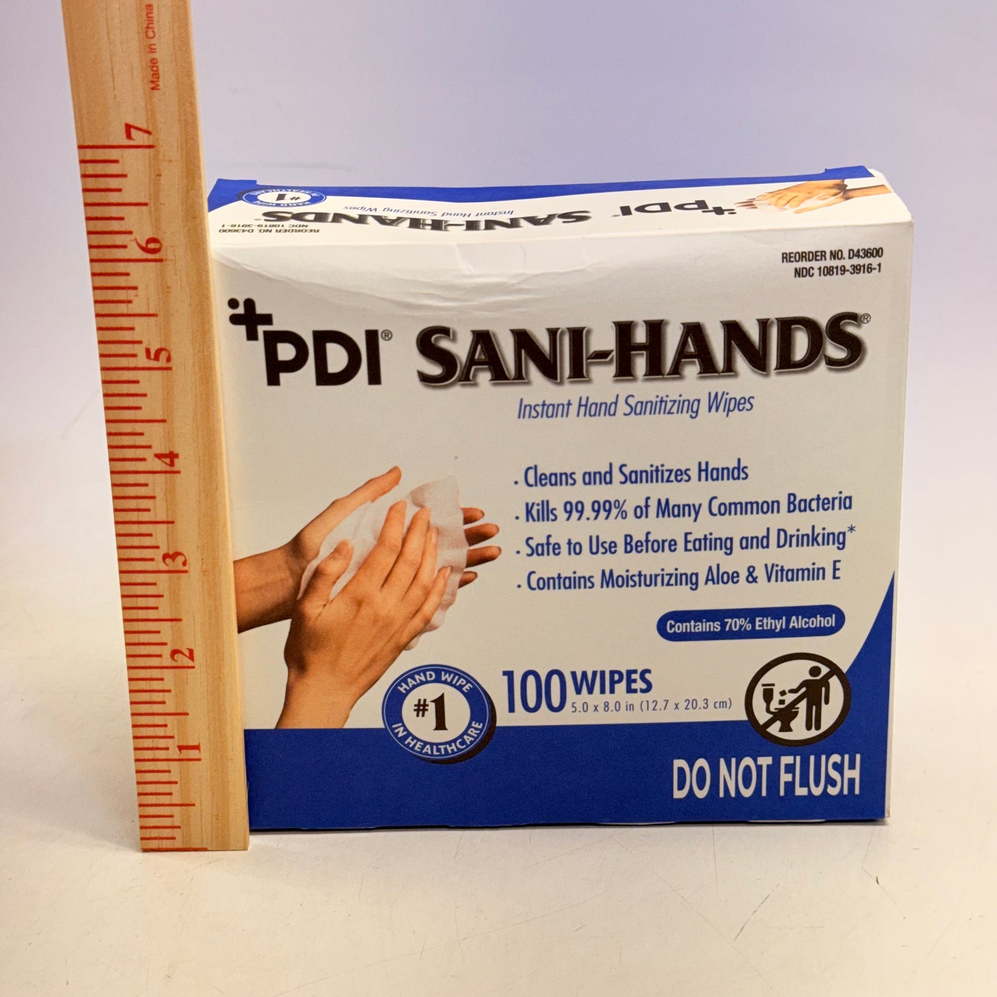 SANI-HANDS (3 PACK, 100 Count Each) Hand Wipes +PDI 5" X 8" White