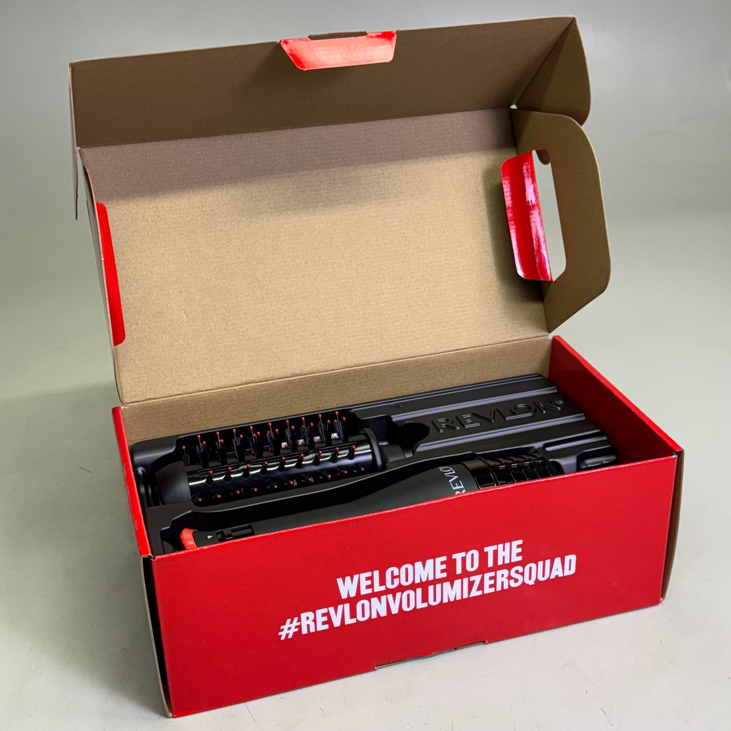 ZA@ REVLON One-Step Plus Hair Dryer and Volumizer 12.5"L, Red & Black RVDR5298 A