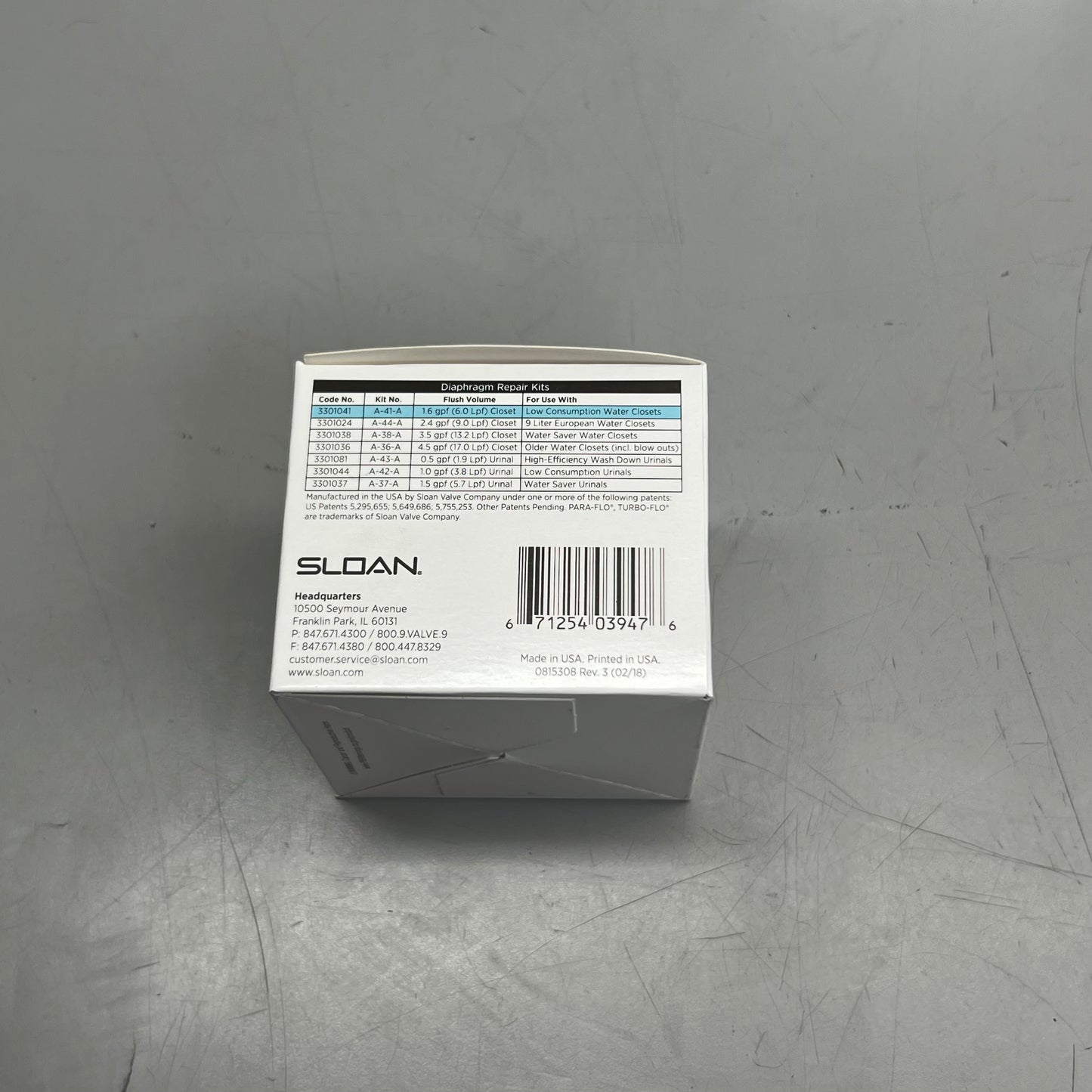 SLOAN (2 Pack) 1.6 GPF Closet Diaphragm Water Closet Fushometer Repair Kit