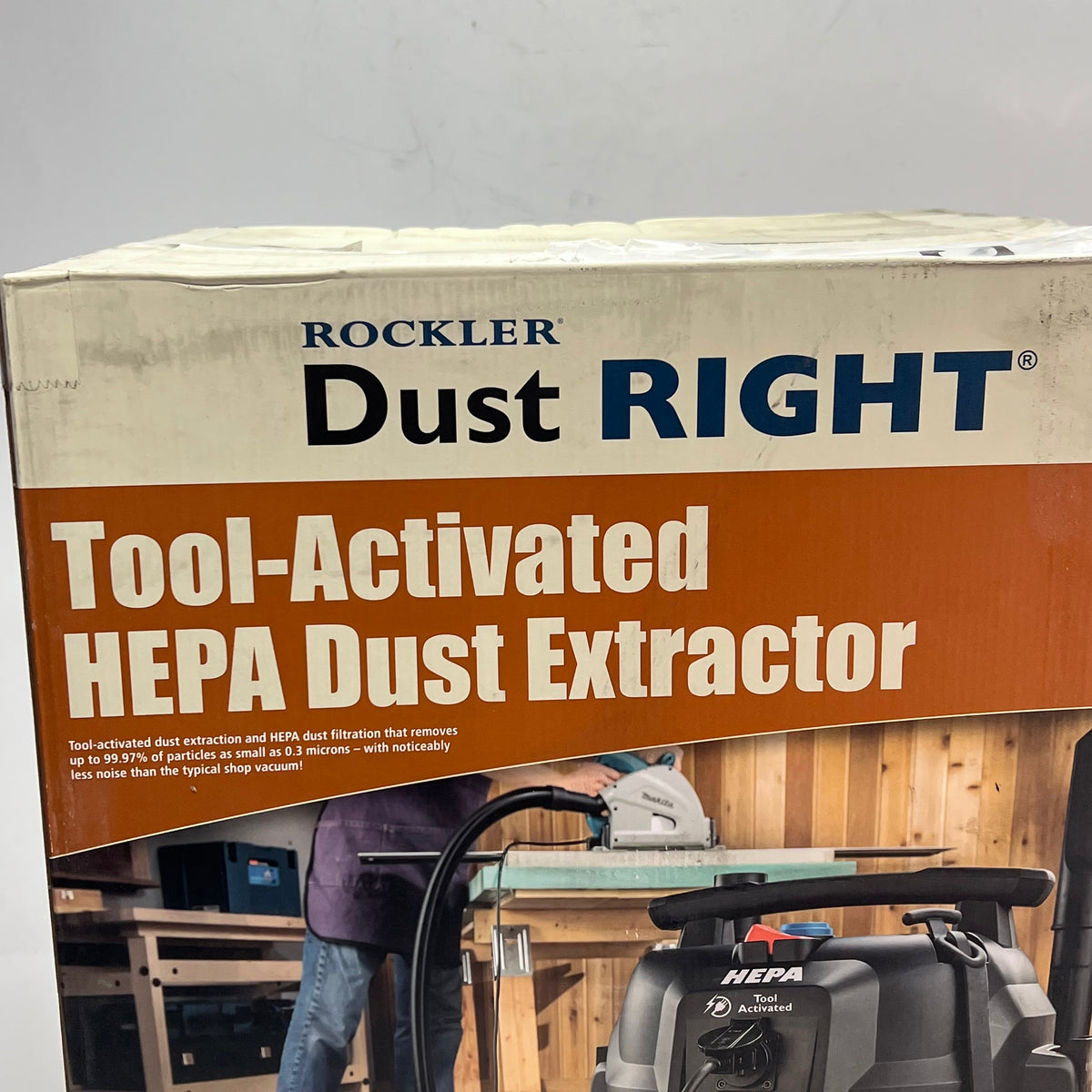 ROCKLER Dust Right Tool Activated Hepa Dust Extractor 9 Gal Blue/Black 75041