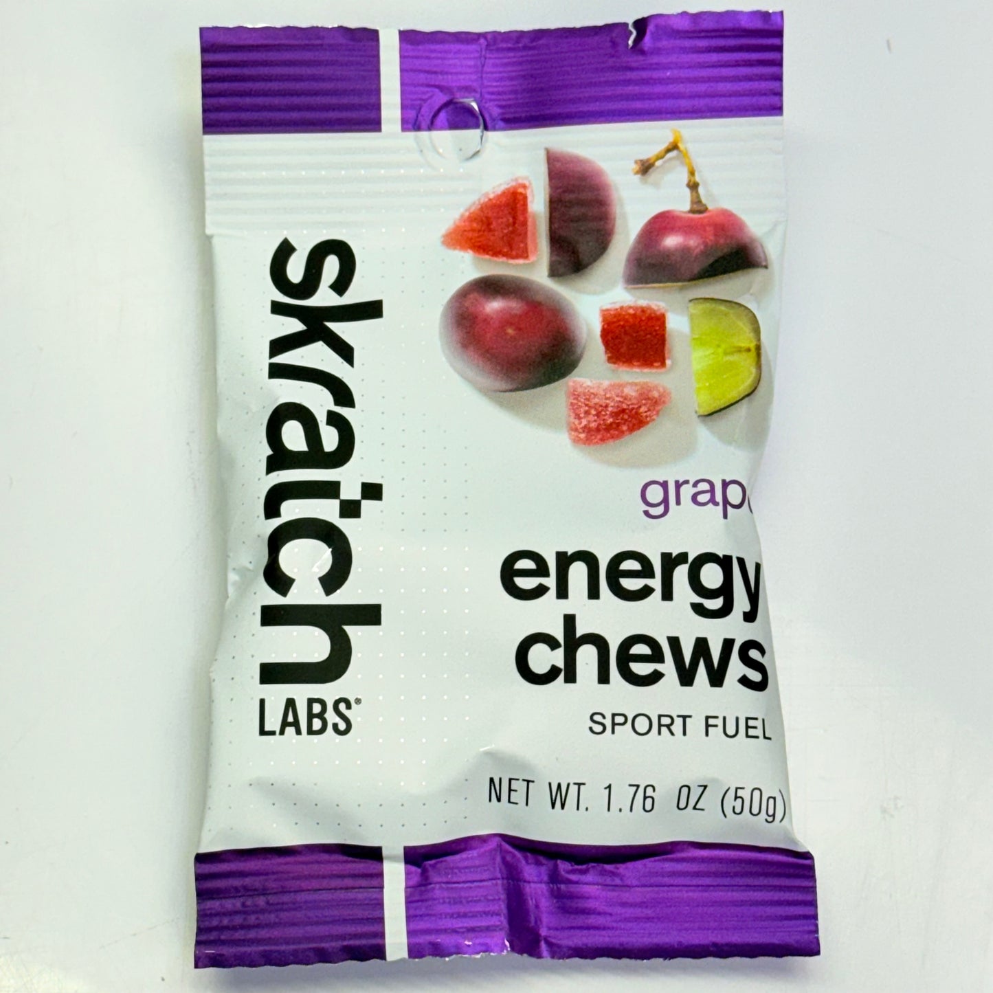 ZA@ SKRATCH (10 PACK) Grape Energy Chews 1.76 Oz BB 01/27 (New - Dented Box)