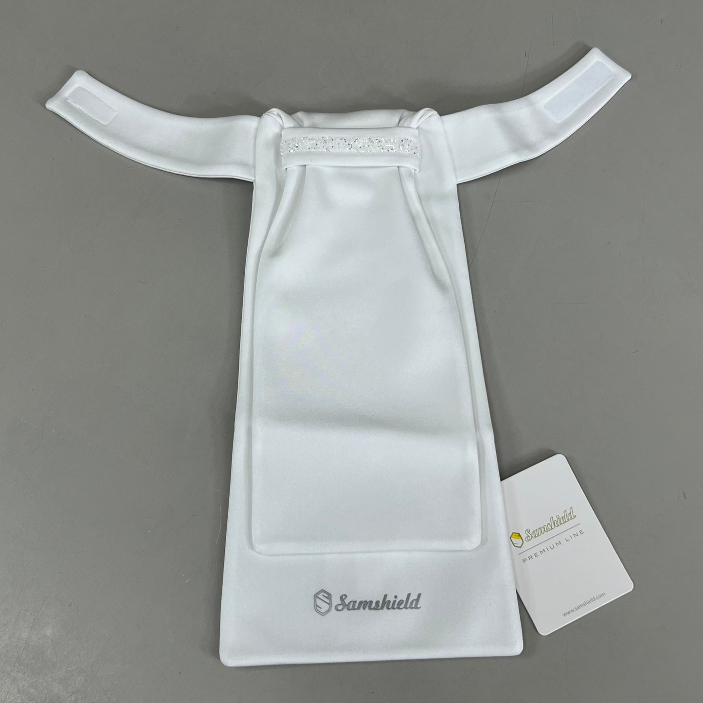 SAMSHIELD Plastron Premium Equestrian Riding Tie Women's Sz XS/S Holo White
