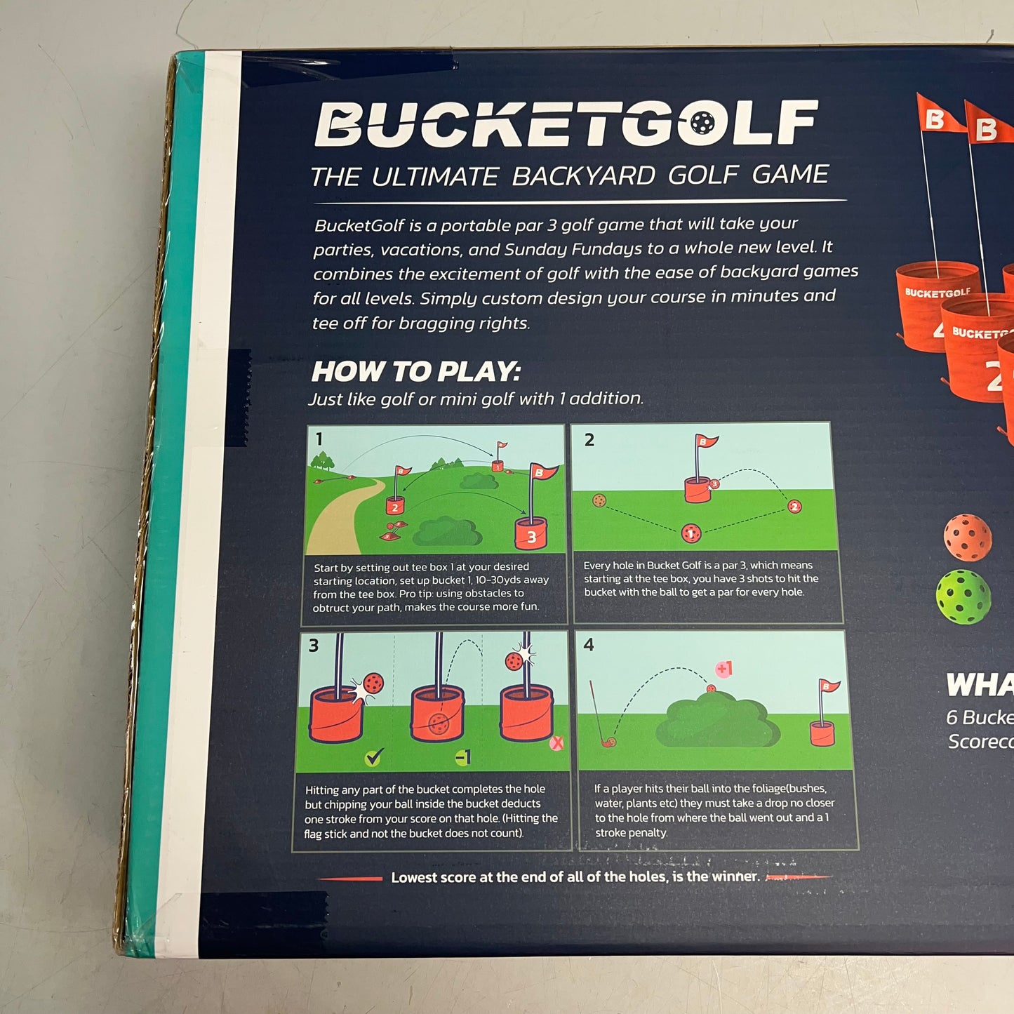 BUCKETGOLF Ultimate Backyard Golf Game Set 6 Hole 2 Club Bundle 2332