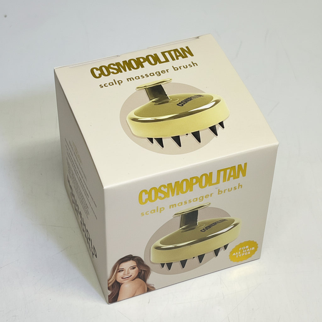 COSMOPOLITAN (2 PACK) Scalp Massager Shampoo Brush 3" Dia Black/Gold 2021-7278