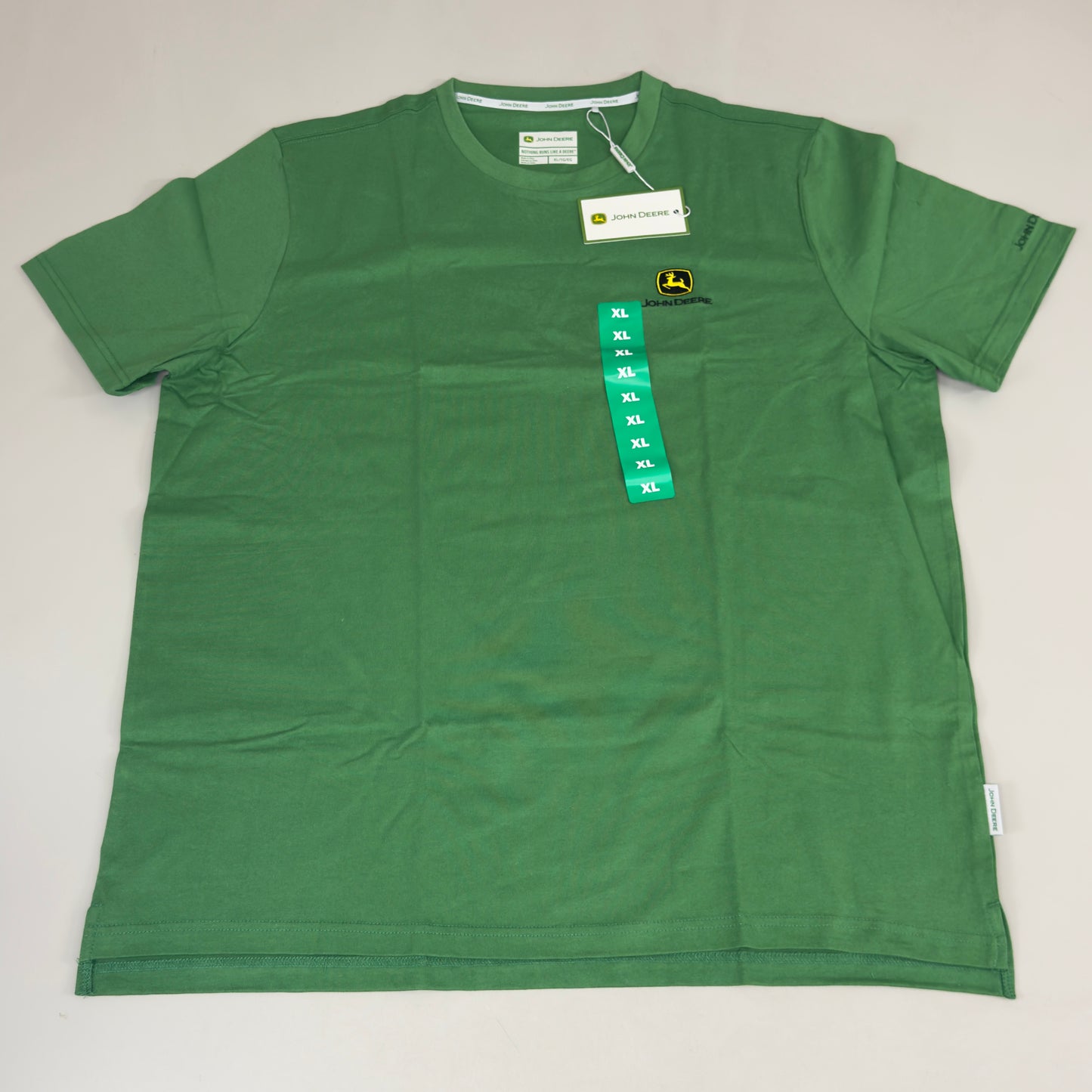 JOHN DEERE Embroidered Logo Short Sleeve Tee Shirt Men's Sz XL Green 1896842