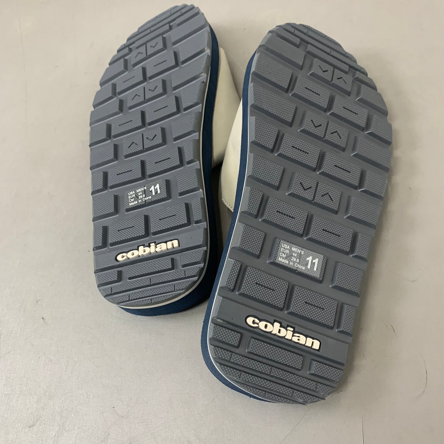 COBIAN DRT Synthetic Leather Strap Slide Sandals Men's Sz 11, 44 EU Navy DRS24-410-11