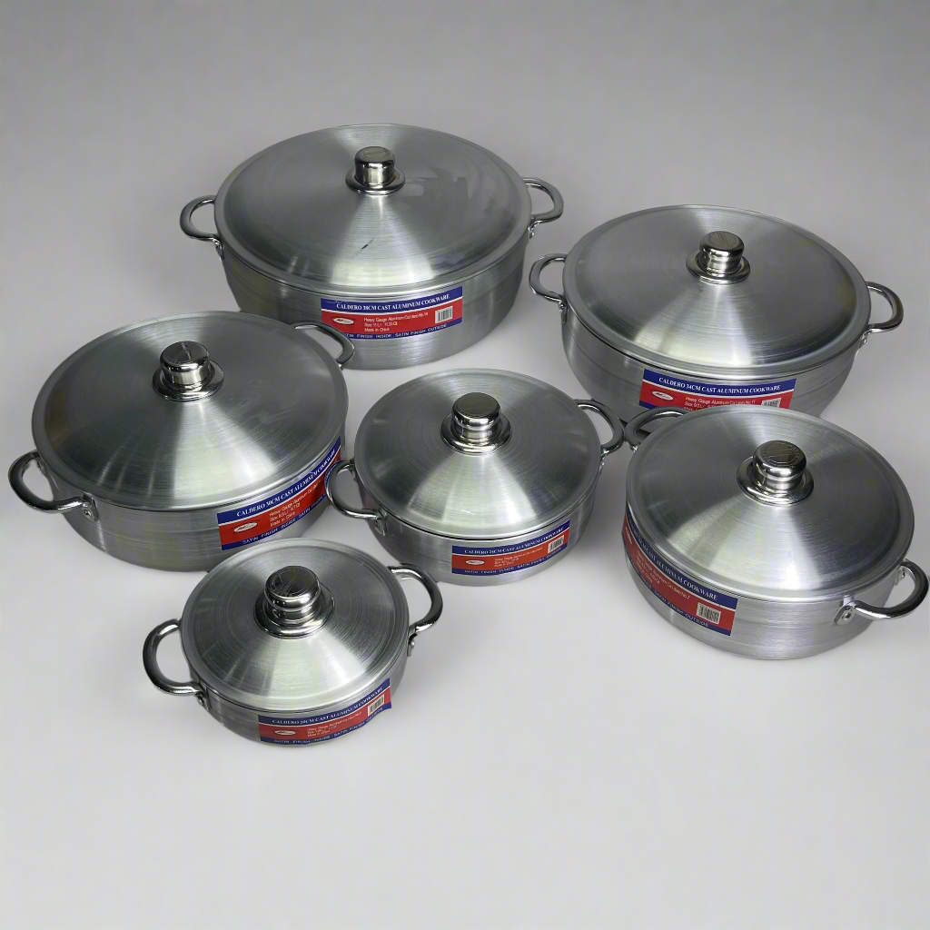 Cast Aluminum Caldero Cookware 6 Piece Set Satin Finish