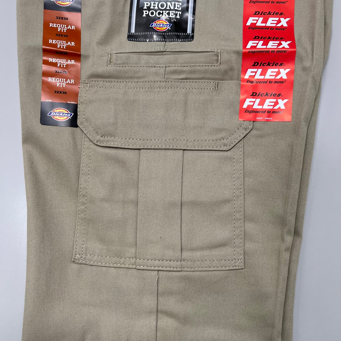 DICKIES Flex Regular Fit Cargo Straight Leg Pant Men's 32X30 Desert Sand WP595DS