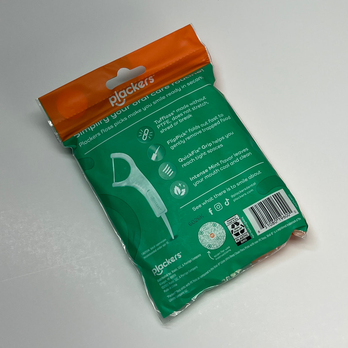 ZA@ PLACKERS (3 PACK,90 EACH) Intense Mint Micro Line Floss Picks  2X Stronger Green