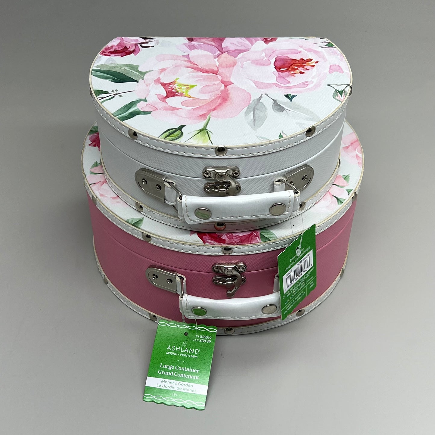 ASHLAND 2 Container Set Spring Monet's Garden Print w/ Shutting Clamp 733097