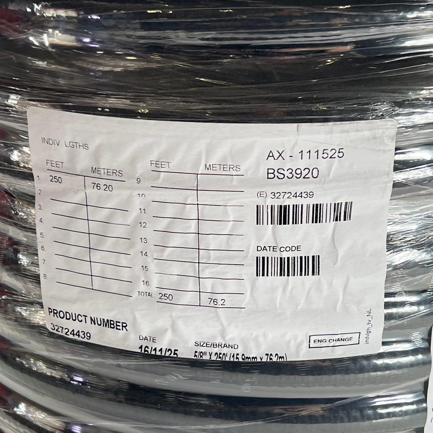GATES Cheater Heater Hose -40°f To +257°f Temp Range 5/8" X 250' Black 3272