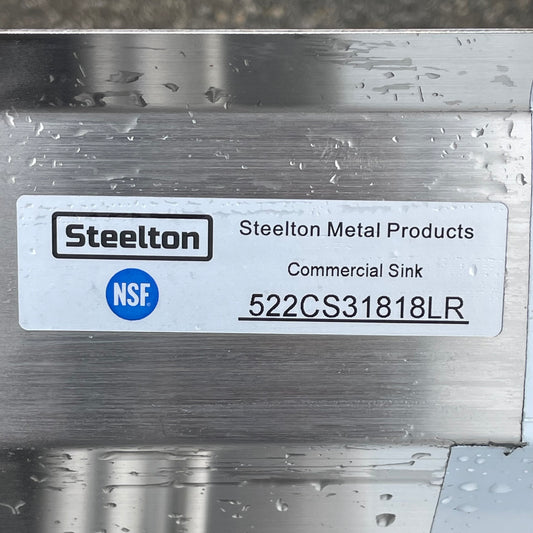 Z@ STEELTON Commercial 3 Compartment Sink 19” 18-gauge Stainless Steel 522CS31818LR