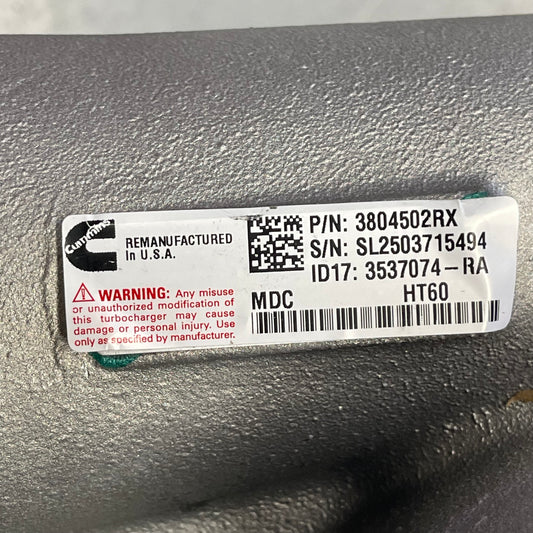 ZA@ Pallet of CUMMINS N14 Turbocharger 3804502RX (AS-IS)