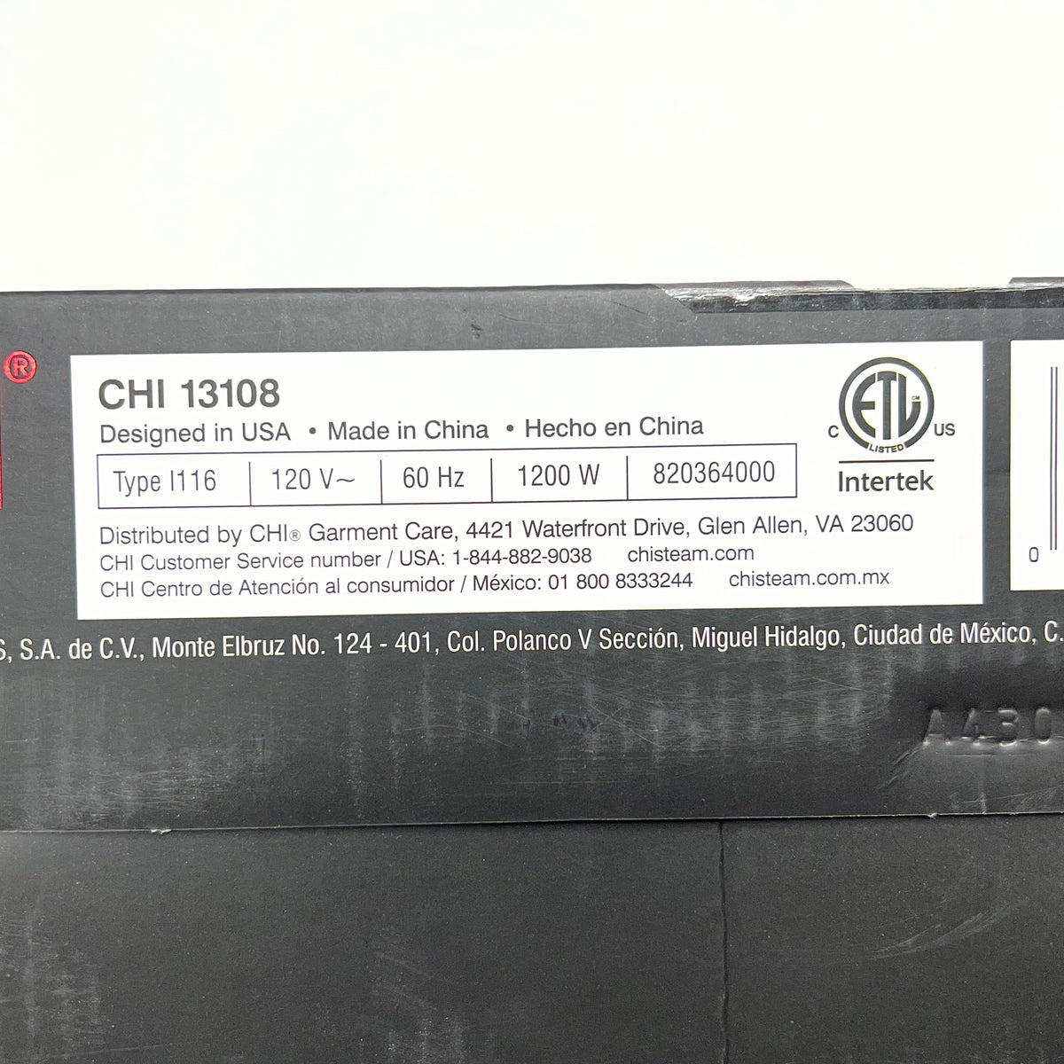 CHI Titanium-infused Steamshot 2-in-1 Iron & Steamer Red/Black/Silver 13108