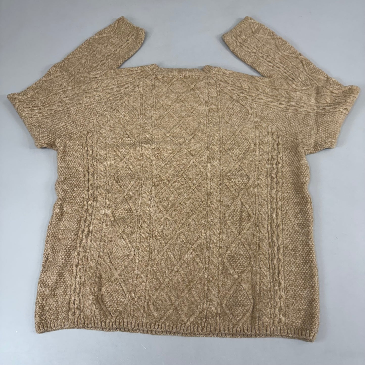 VINCE CAMUTO Cable Knit Sweater Women's Sz-S Latte Heather SC2895