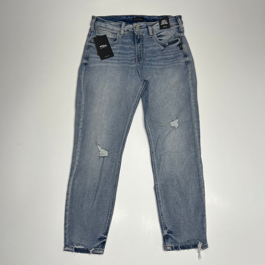 SILVER JEANS CO Avery Curvy Fit High Rise Skinny Crop Women's Sz 32/26 Indigo
