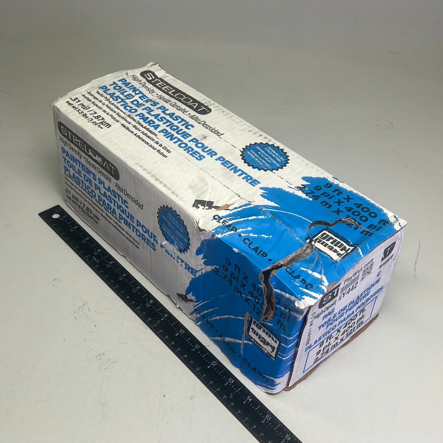 ZA@ STEEL COAT High-Density Painters Plastic 400'x9' Clear FG-P9941-06D (As-is)