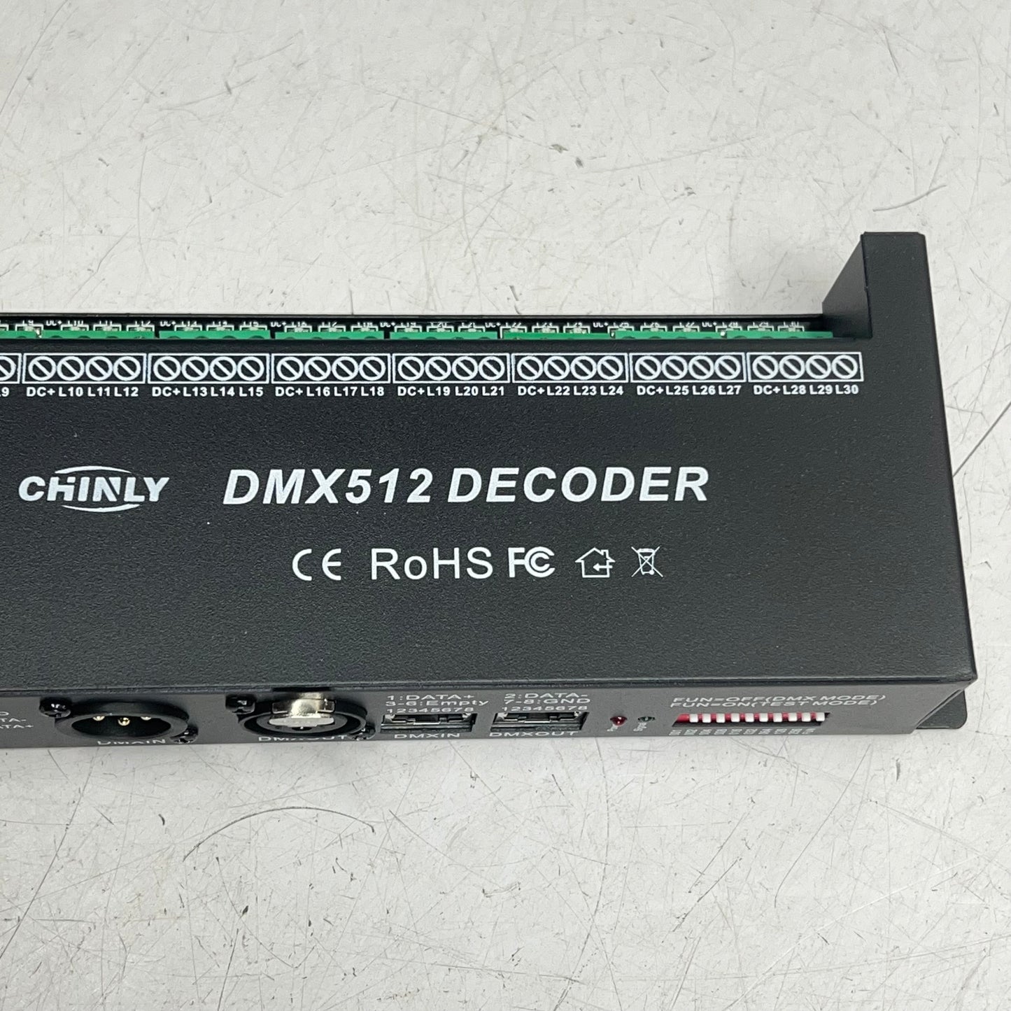 CHINLY Decoder 30 Ch Rgb Led Strip Light Dimmer 24V Controller QJ-30CHDMX