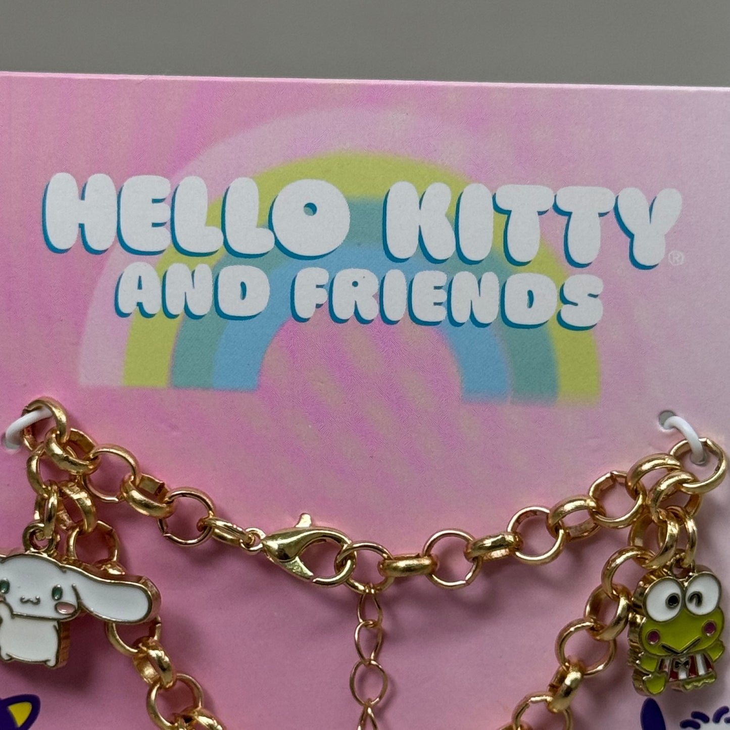 SANRIO Hello Kitty & Friends Charm Bracelet Gold-Tone Lobster Clamp Zinc 7" L