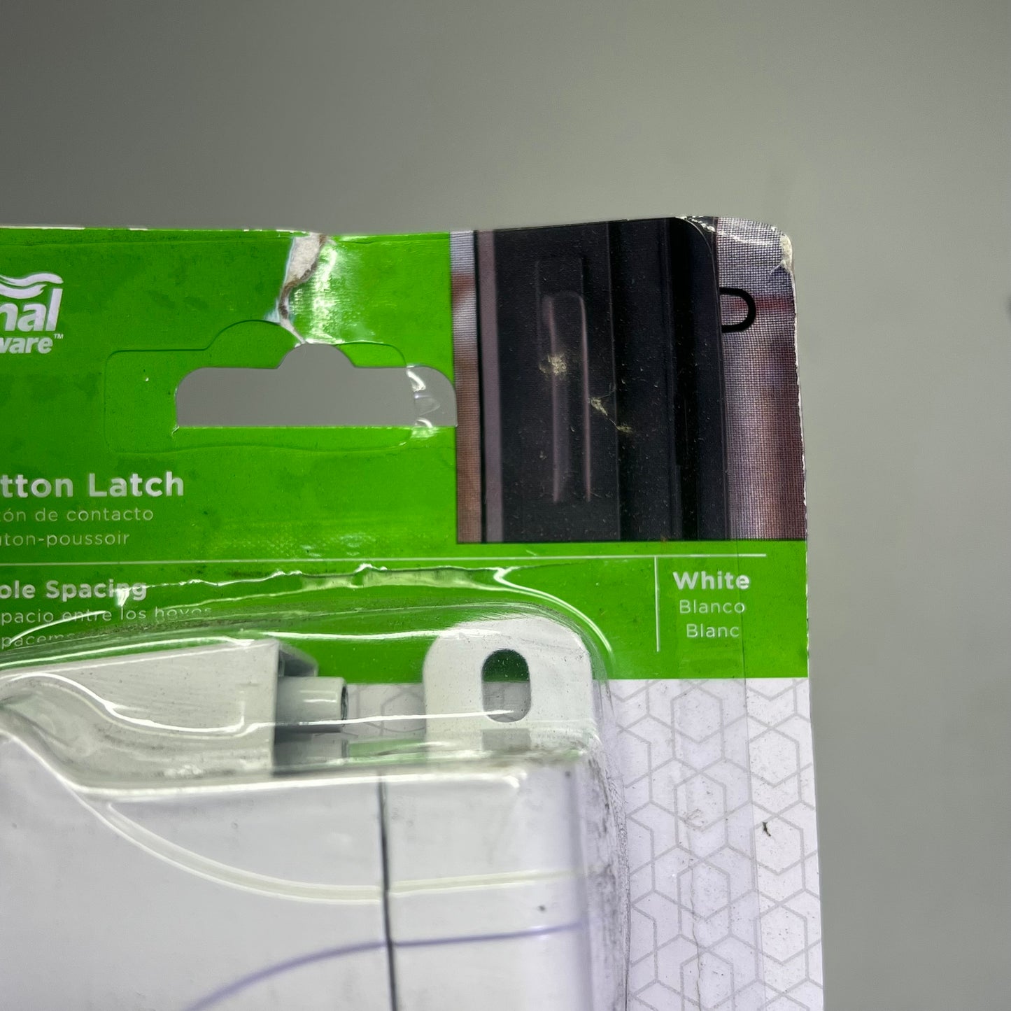 NATIONAL HARDWARE Zinc Pushbutton Latch For 5/8 to 2" Thick door White N213-074