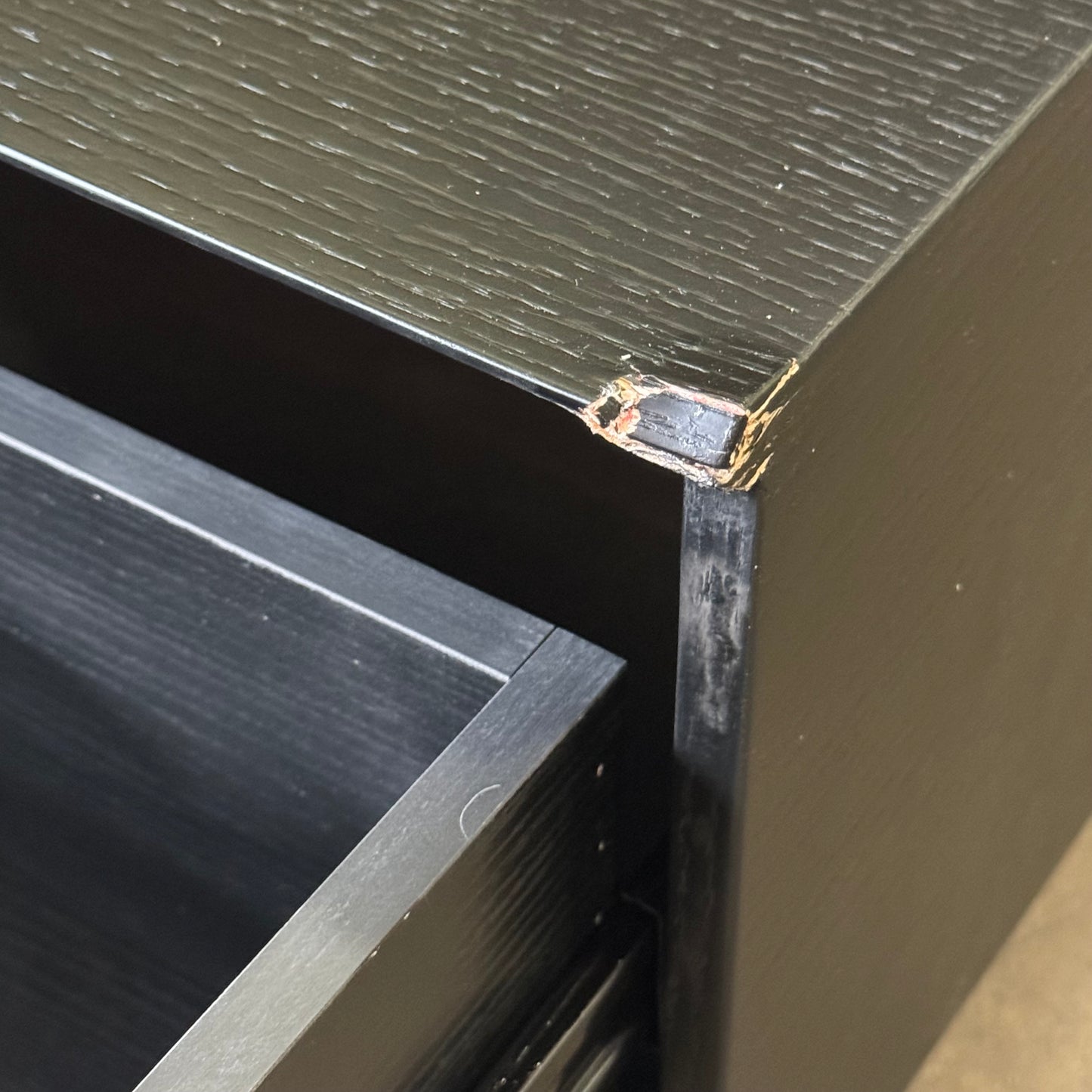 ZA@ INCHOI Storage 78" Wood Material Black (Damaged Corner)