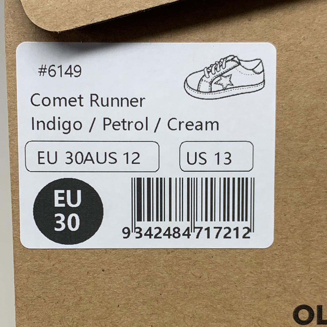 OLD SOLES Comet Runner Sneakers Kid’s Sz 30 US 13 Indigo/Petrol/Cream #6149