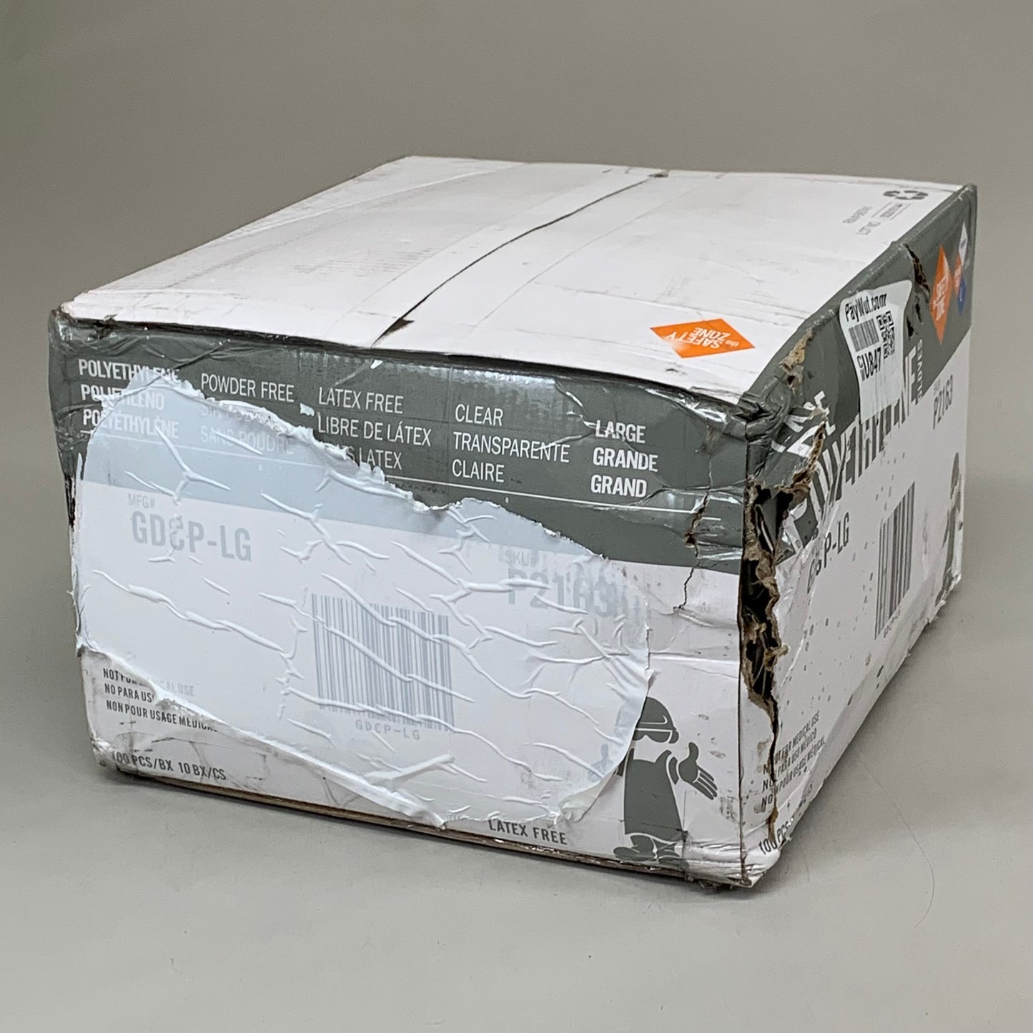 SAFETY ZONES Cast PE Powder Free Gloves Large Clear P2163 (As-is (See Images))