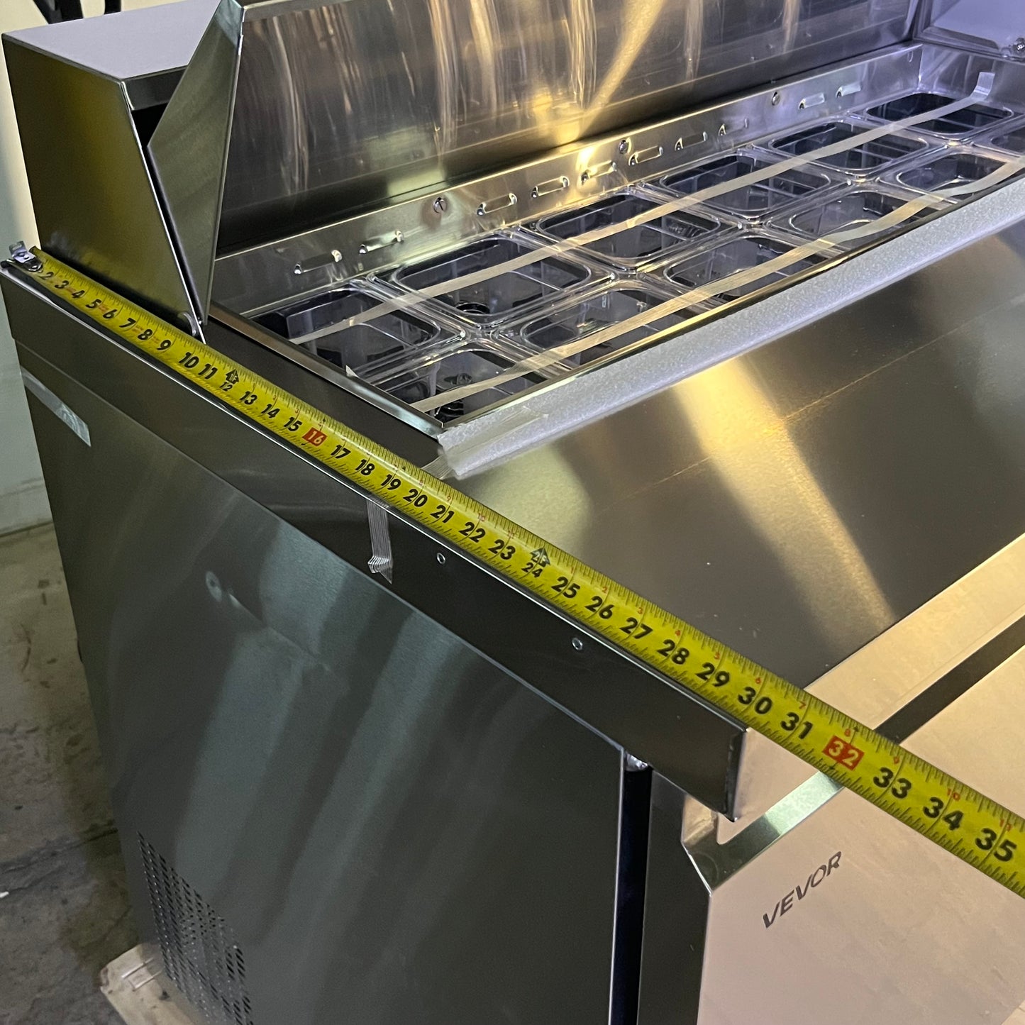 ZA@ VEVOR Commercial Refrigerator, Sandwich Prep Refrigerated Table 48.5"W x 30.5"L x 40.5"H, TSSP48 (New Other, Minor Cosmetic Damage)