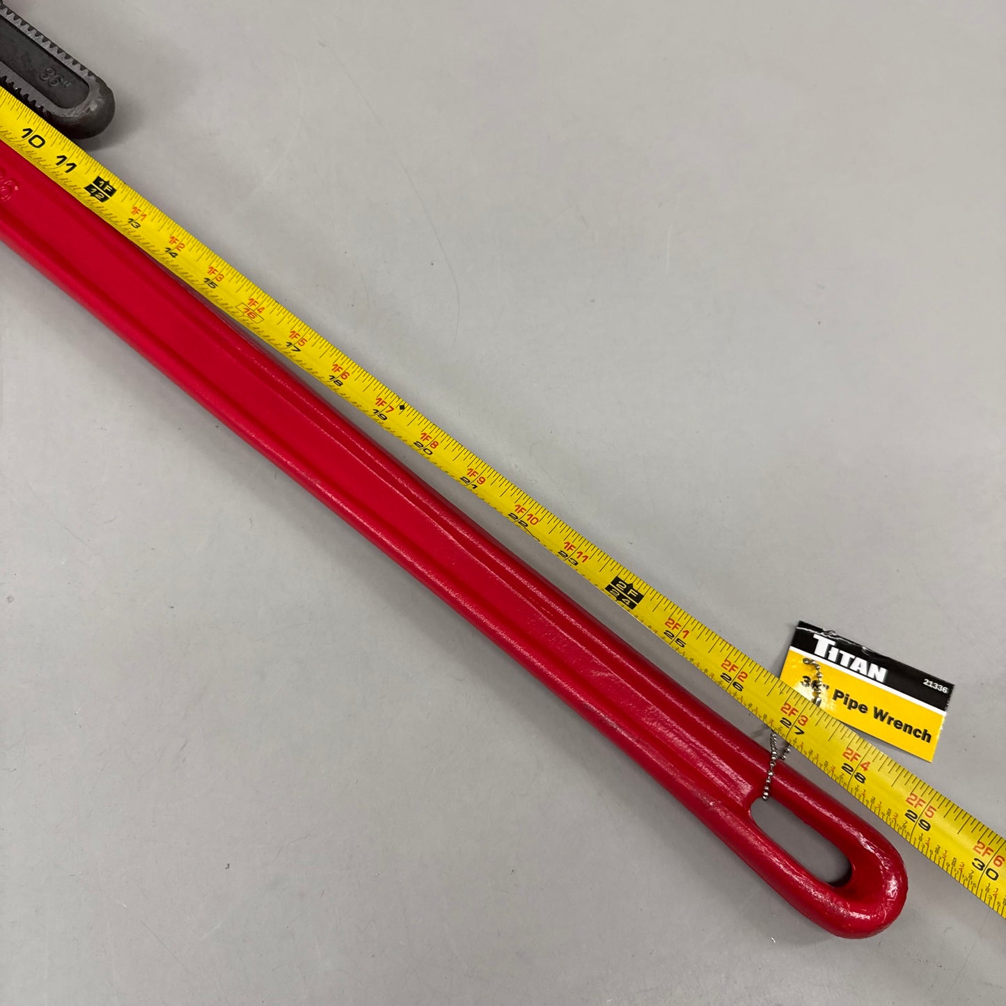TITAN Large Heavy-Duty Straight Pipe Wrench 36" Red 21336