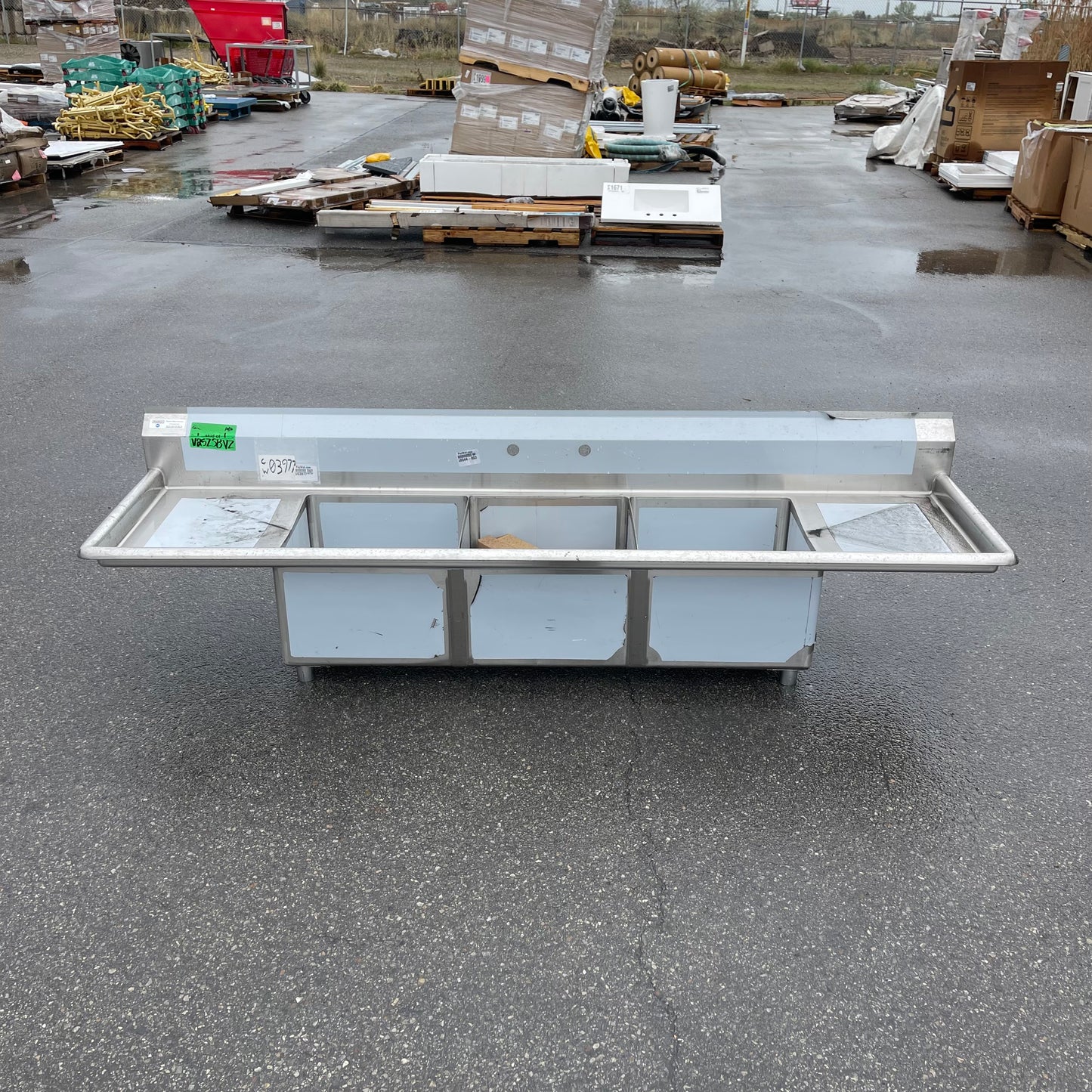 Z@ STEELTON Commercial 3 Compartment Sink 19” 18-gauge Stainless Steel 522CS31818LR