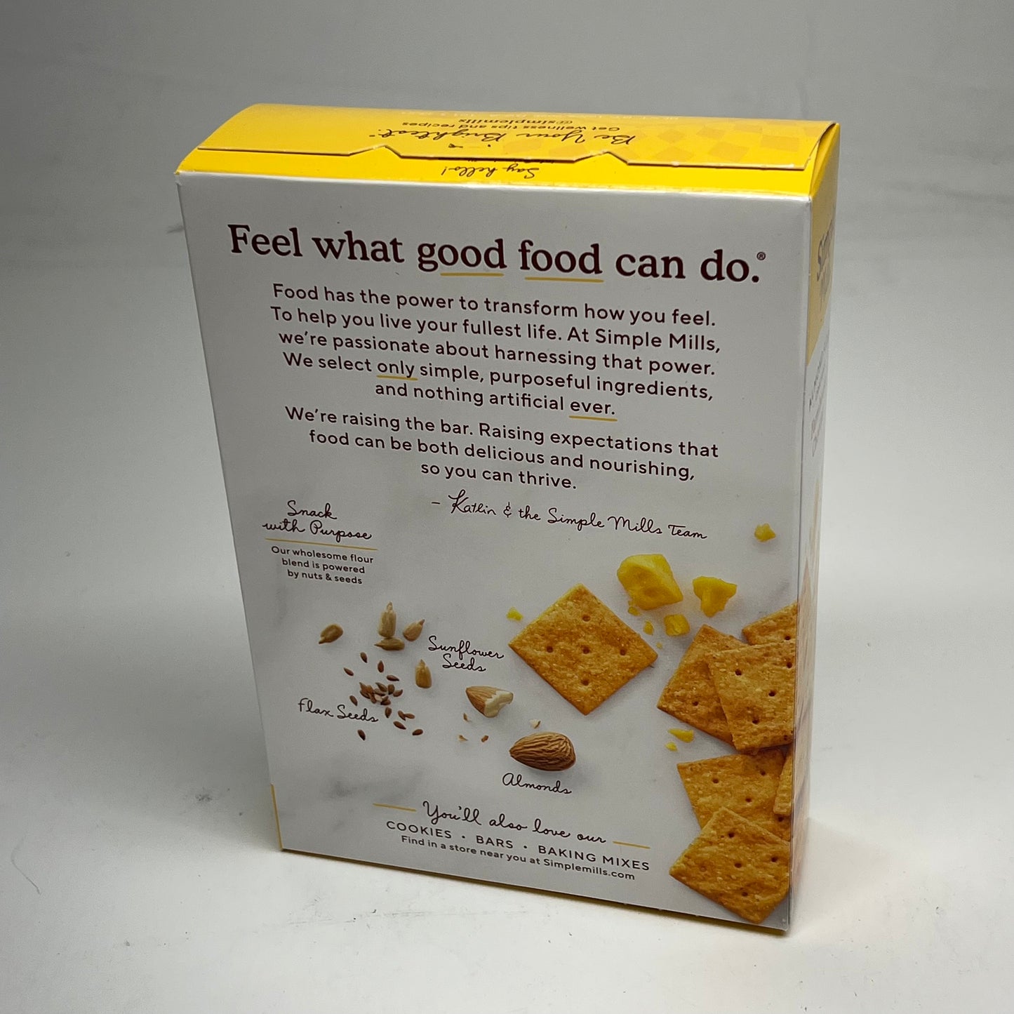 ZA@ SIMPLE MILLS (6 PACK) Farmhouse Cheddar Almond Flour Crackers BB 10/26